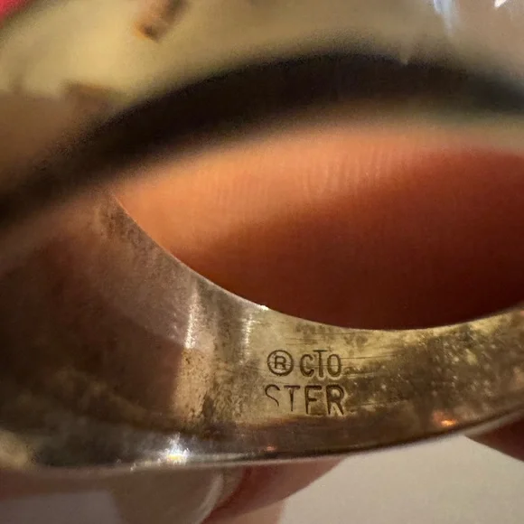 Stunning 925 Sterling silver and onyx vintage size 10 ring 10g - Picture 13 of 16